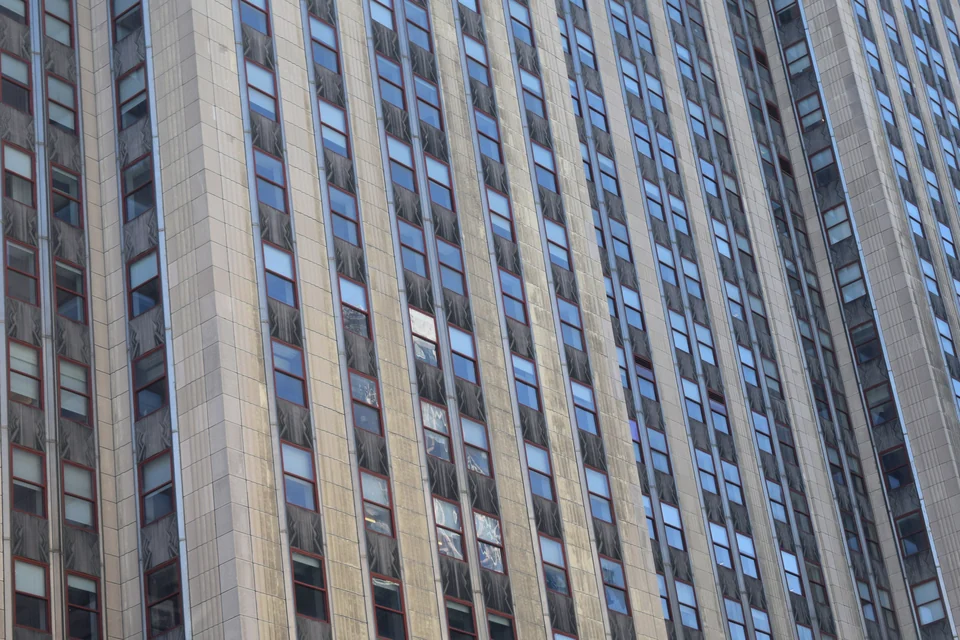 The facade of a Manhattan office tower